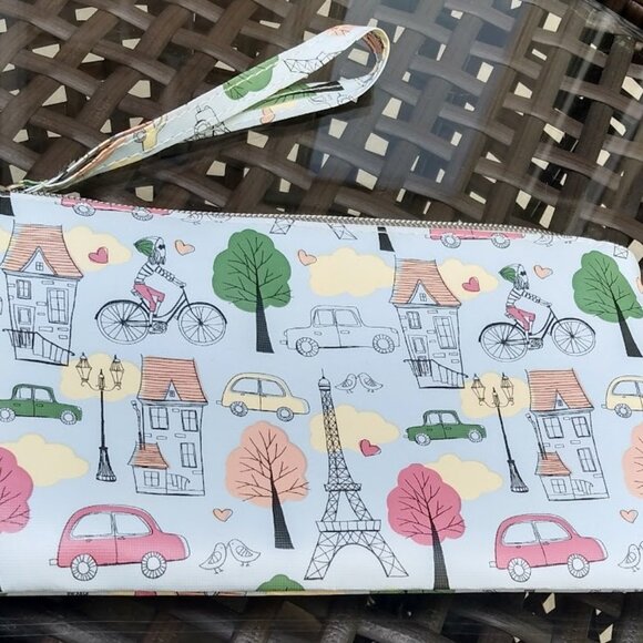 Paris Inspired Zippered Cosmetic Bag - Picture 3 of 5